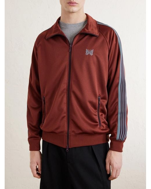 Needles Logo-Embroidered Striped Jersey Track Jacket for men