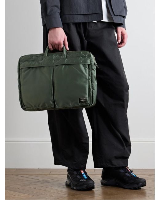 Porter-Yoshida and Co Green Tanker 2Way Nylon-Twill Briefcase for men
