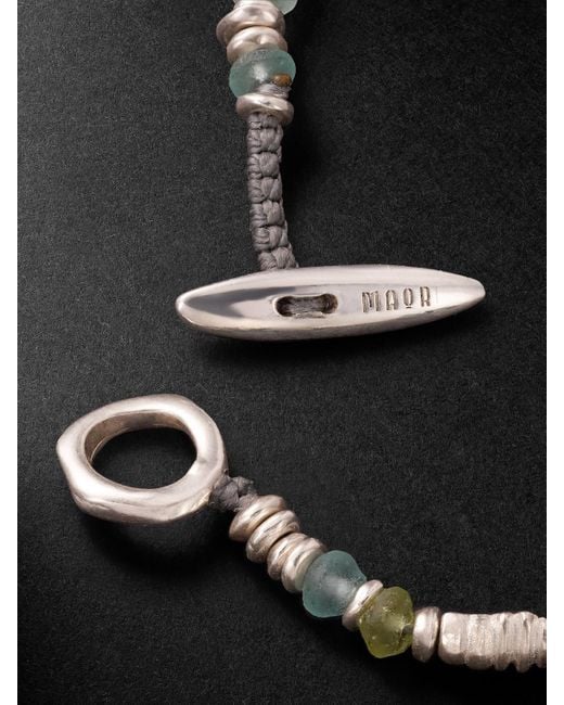 M. Cohen Black Pilla Sterling Glass Beaded Bracelet for men