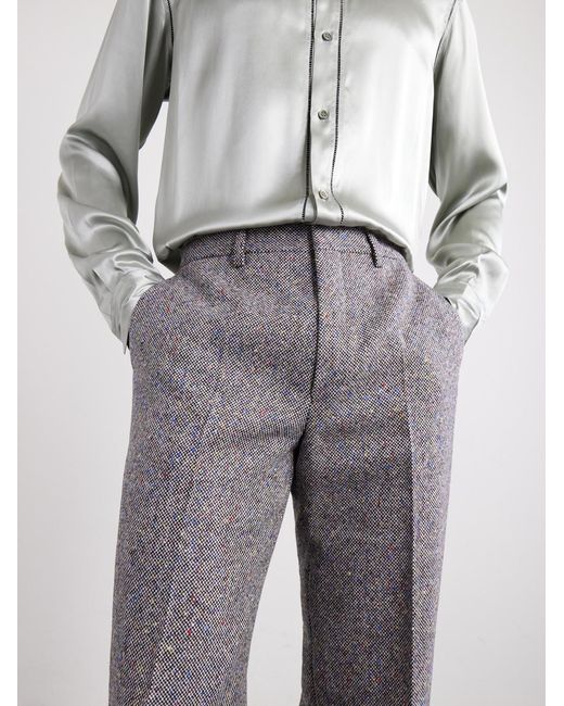 Dries Van Noten Gray Panvel Straight-leg Wool-twill Trousers for men