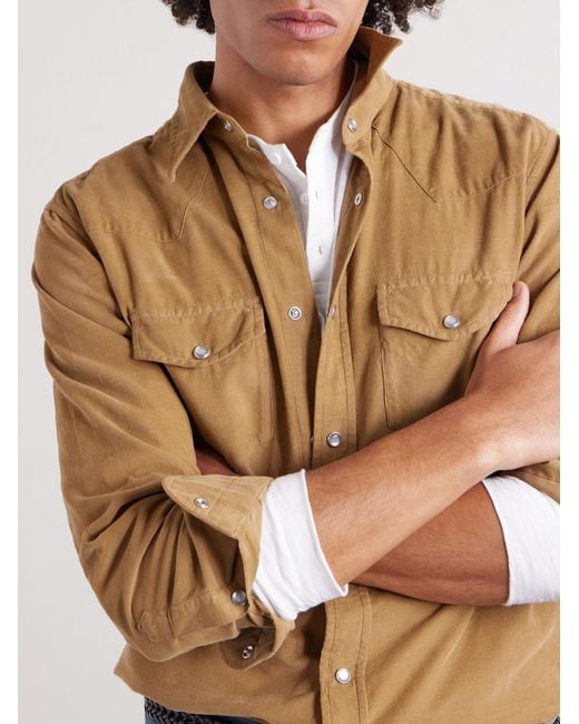 Tom Ford Natural Slim-Fit Cotton-Corduroy Shirt for men