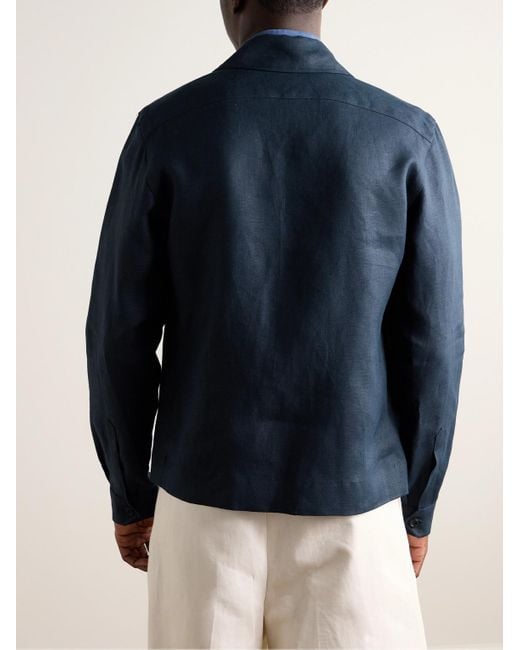 De Petrillo Blue Linen Jacket for men