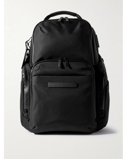 Horizn Studios Black Midtown Leather-Trimmed Shell Backpack for men