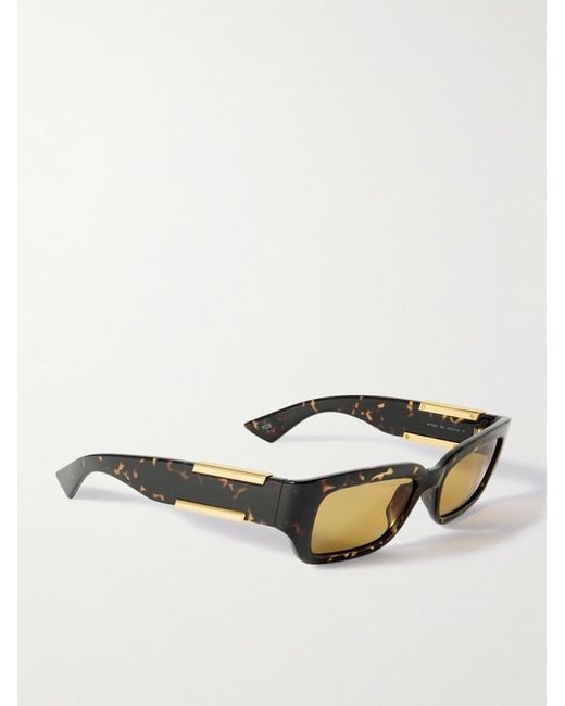 Bottega Veneta Black Dash Rectangular-Frame Acetate Sunglasses for men