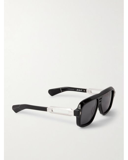 Jacques Marie Mage Black Glenn Gould Fugue Aviator-Style Acetate And-Tone Sunglasses for men