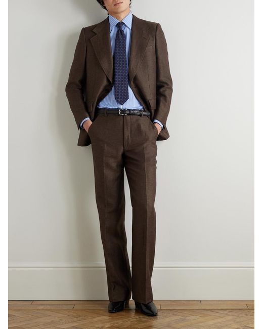 Husbands Blue Striped Supima Cotton-Poplin Shirt for men