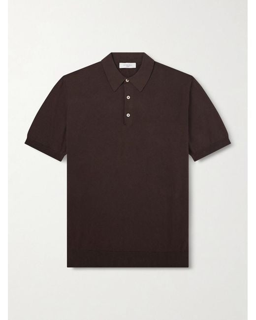 Boglioli Brown Slim-Fit Garment-Dyed Cotton Polo Shirt for men
