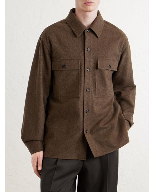 Jil Sander Brown Virgin Wool Overshirt for men