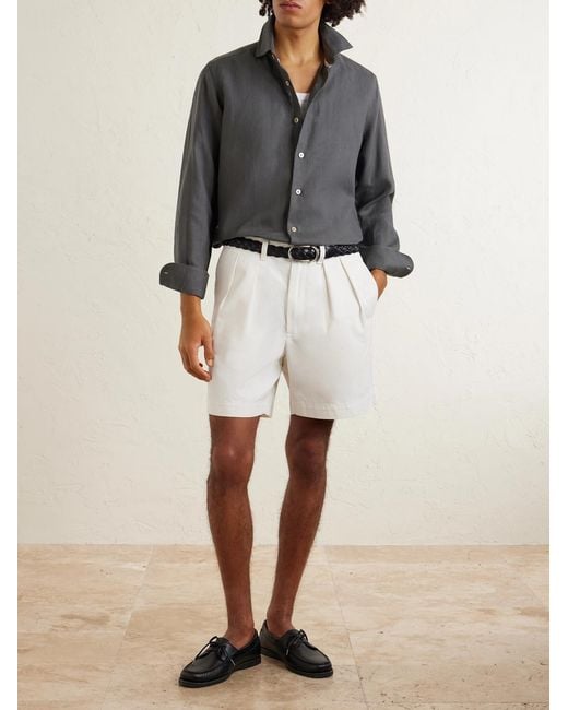Eleventy Gray Linen Shirt for men