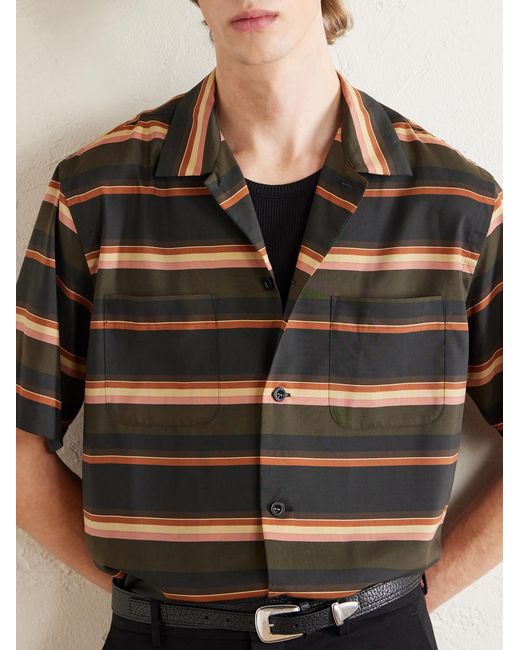 Sacai Multicolor Striped Satin Shirt for men