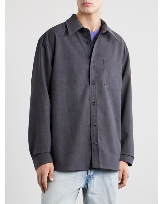 A.P.C. Gray Malaury Recycled Poplin Shirt for men