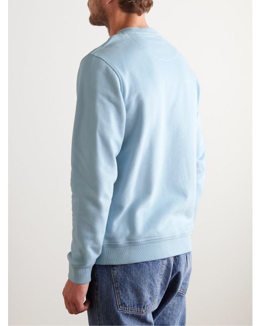 Belstaff Blue Logo-appliquéd Garment-dyed Cotton-jersey Sweatshirt for men