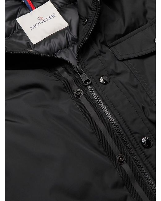 Moncler Black Pyrole Grosgrain-Trimmed Nylon Down Overshirt for men