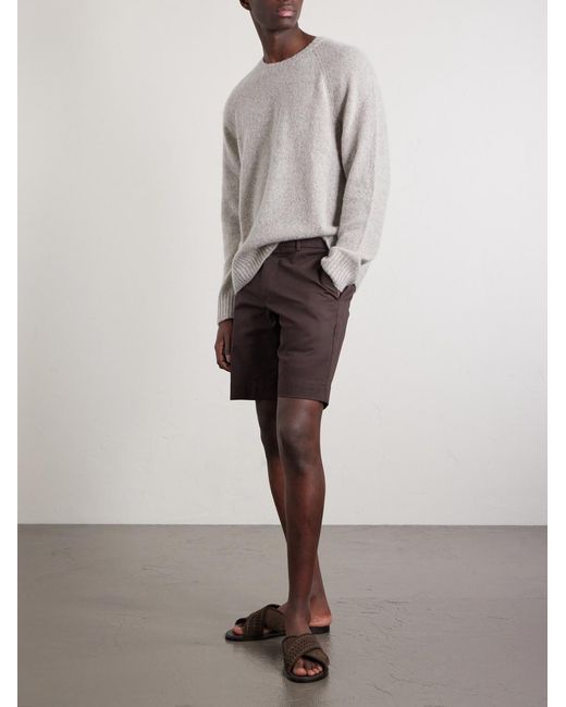 Slowear Brown Slim-Fit Cotton-Blend Gabardine Chino Shorts for men