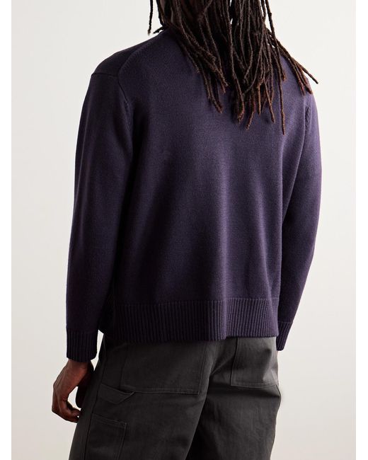 Bode Blue Juniper Merino Wool Sweater for men