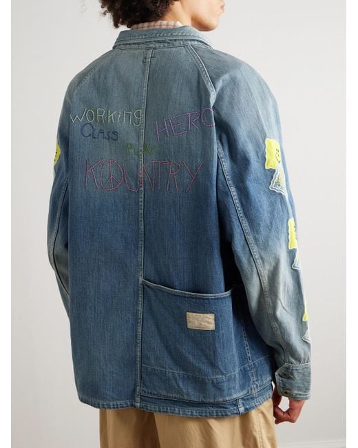 Kapital Cactus Jeansjacke mit Applikationen in Blue für Herren