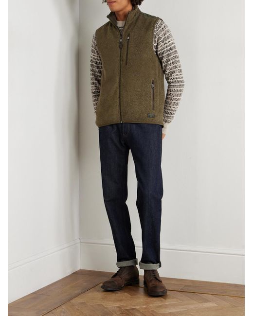 James Purdey & Sons Green Shell-Trimmed Bouclé Gilet for men