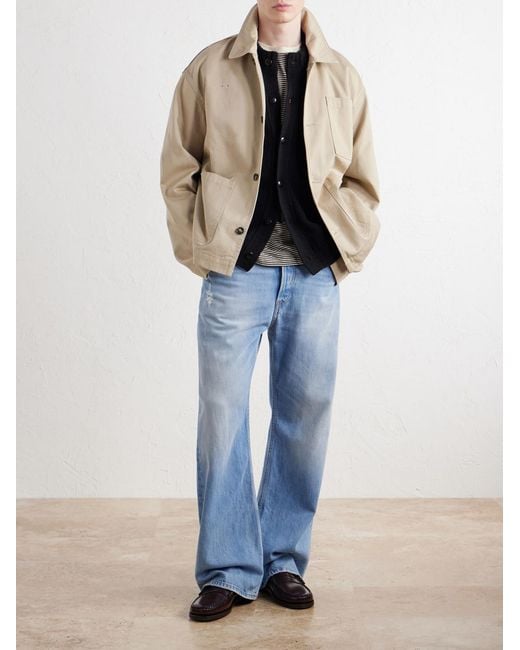Folk Blue Knitted Cardigan for men