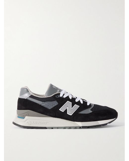 New Balance Black 998 Core Rubber-trimmed Leather for men