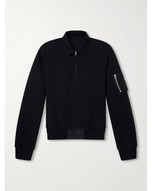Sacai Blue Cotton-blend Half-zip Sweater for men