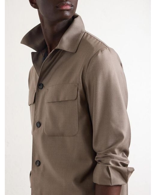 Slowear Natural Wool And Silk-blend Overshirt for men