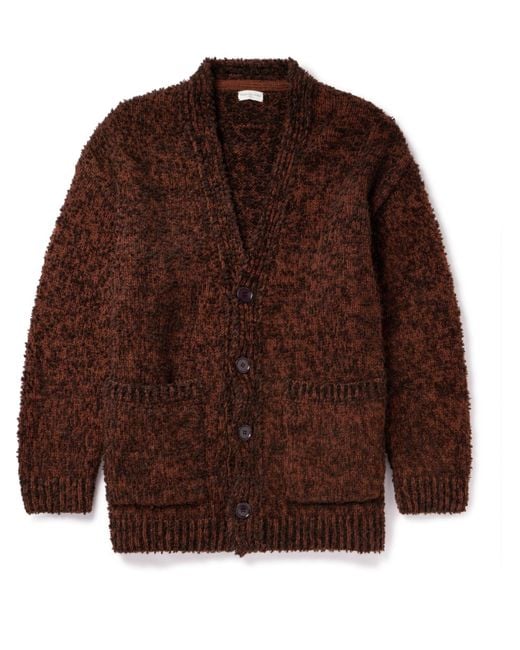 Dries Van Noten Brown Oversized Wool-blend Bouclé Cardigan for men