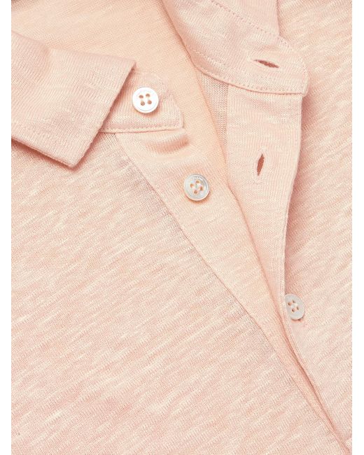 Loro Piana Natural Linen Polo Shirt for men