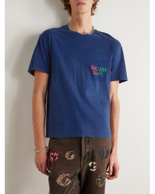 GALLERY DEPT. Blue Boardwalk Logo-Print Cotton-Jersey T-Shirt for men