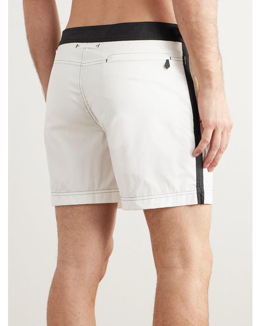 Tom Ford Natural Straight-leg Mid-length Striped Swim Shorts for men