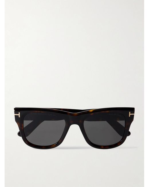 Tom Ford Black Finn D-Frame Tortoiseshell Acetate Sunglasses for men