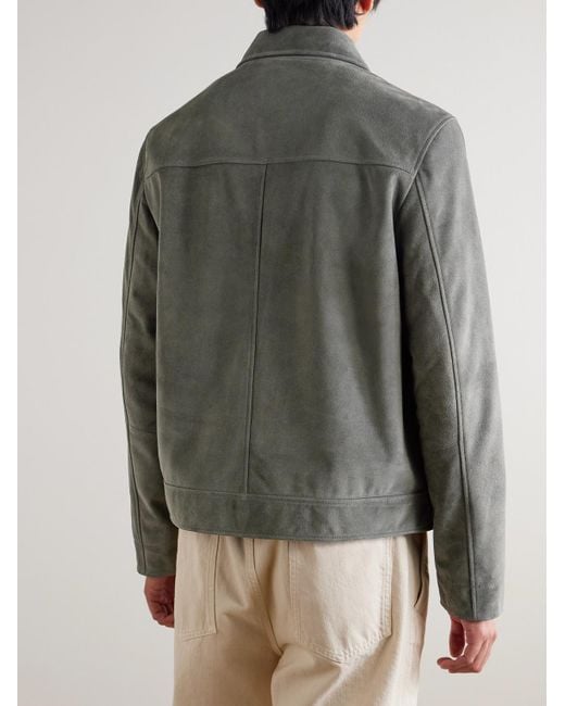 Mr P. Gray Suede Coach Jacket for men
