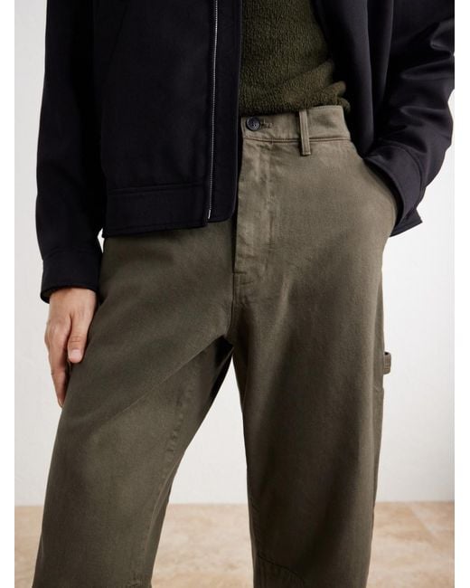 Nili Lotan Gray Emir Straight-Leg Cotton-Blend Twill Trousers for men