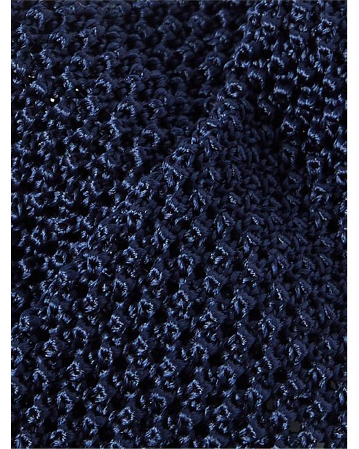 Charvet Blue 5cm Knitted Silk Tie for men
