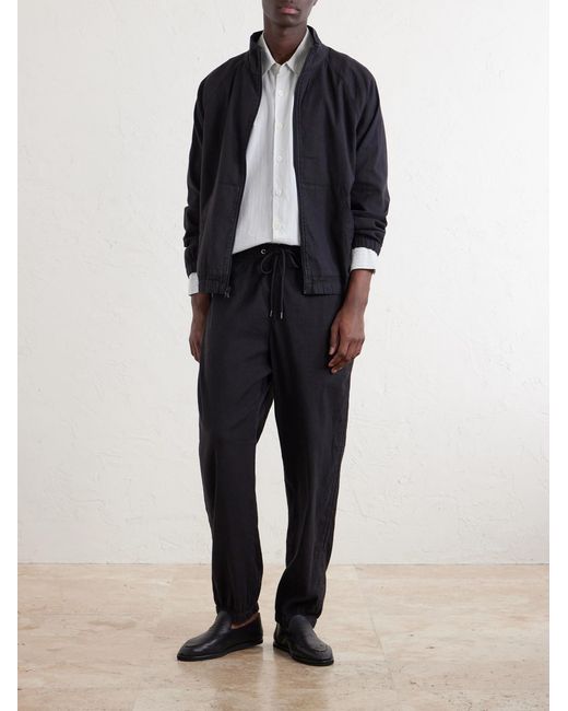James Perse Black Linen-Blend Blouson Jacket for men