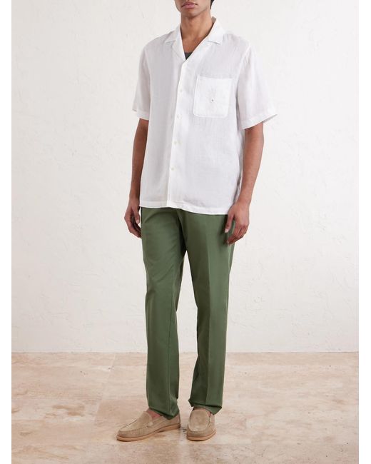 Altea Green Dumbo Tapered Cotton-blend Gabardine Trousers for men