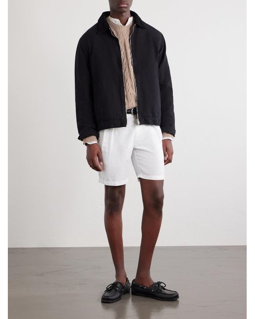 Mr P. Black Corduroy-Trimmed Organic Cotton Coach Jacket for men