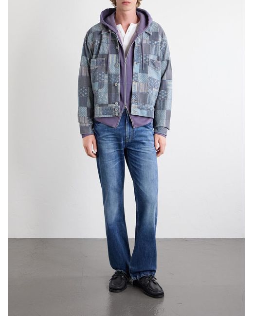 RRL Blue Patchwork Cotton Jacket for men
