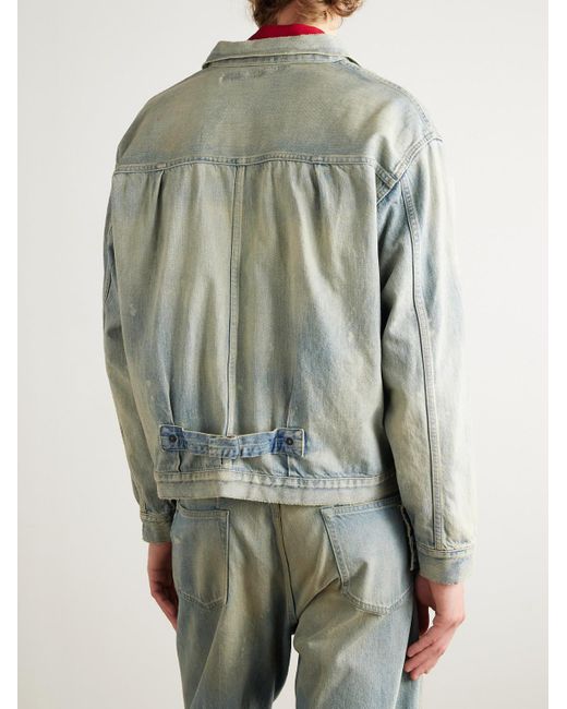 A.PRESSE Blue 1St Type Distressed Denim Jacket for men