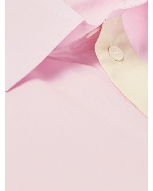 Marni Pink Oversized Logo-embroidered Colour-block Cotton-poplin Shirt for men