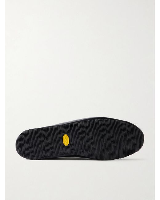 Mr P. Black Leather Espadrilles for men