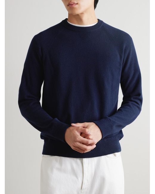 Mr P. Blue Charlie Merino Wool And Cashmere-Blend Sweater for men