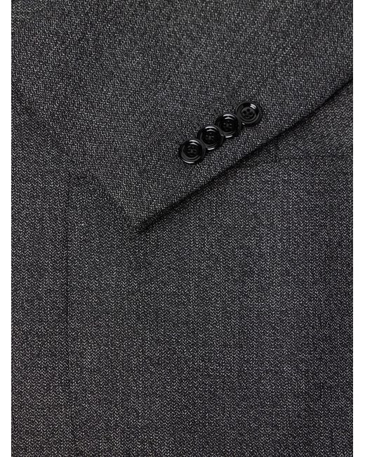 Lardini Black Double-Breasted Wool Blazer for men