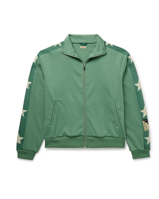 Kapital Green Twill-Trimmed Tech-Jersey Track Jacket for men