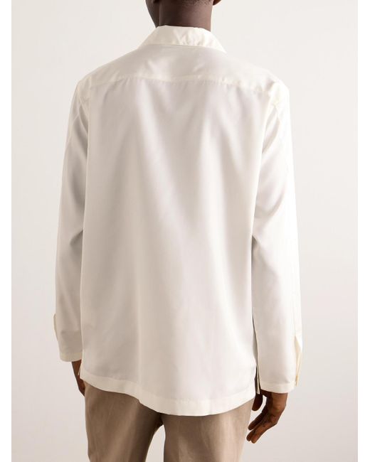 Umit Benan Natural Camp-collar Silk Shirt for men