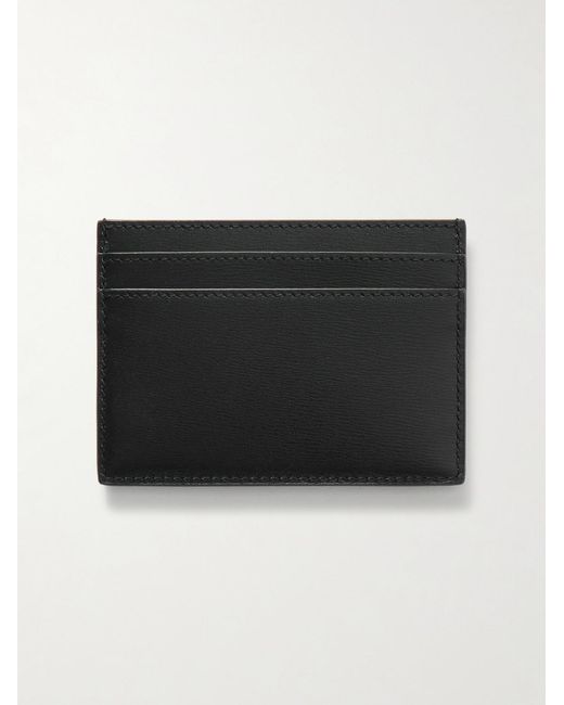 Saint Laurent Black Logo-embellished Leather Cardholder for men
