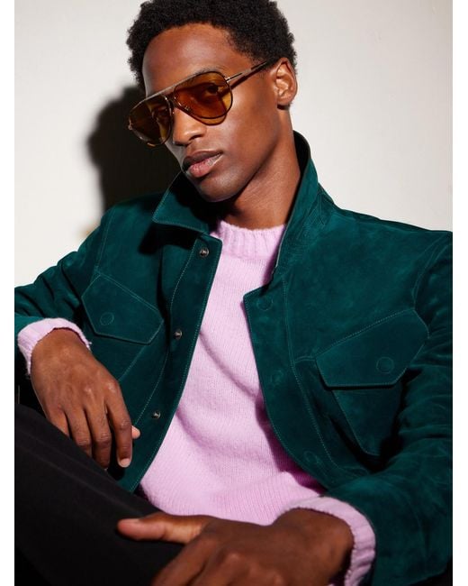 Tom Ford Metallic Rupert-02 Aviator-frame Metal Sunglasses for men