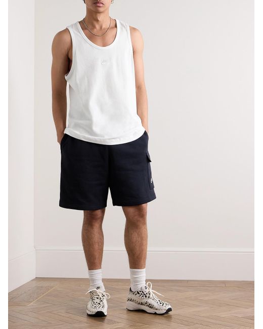 Canotta in jersey di cotone con logo ricamato Premium Essentials di Nike in White da Uomo