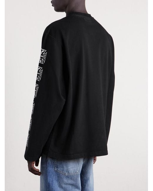 Vetements Black Logo-print Cotton-jersey T-shirt for men