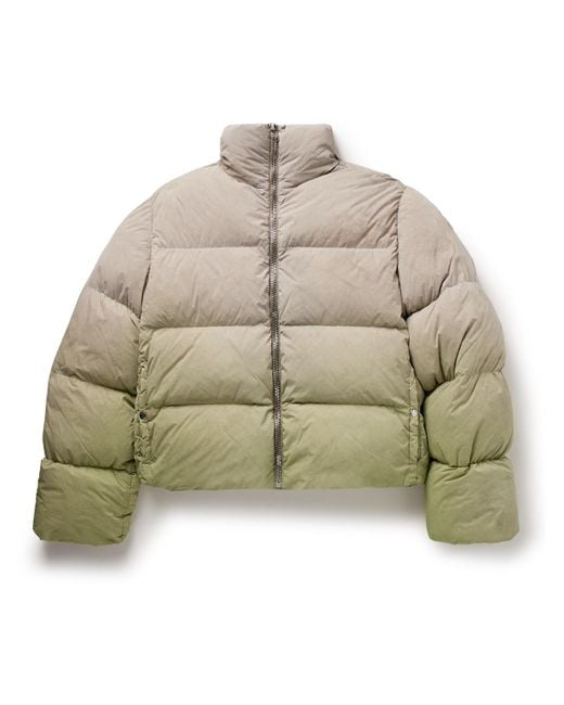 Rick Owens Natural Moncler Cyclopic Quilted Padded Ombré Shell Down Jacket for men