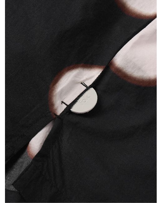 Folk Hemd aus Baumwoll-Voile mit Punkten und wandelbarem Kragen in Black für Herren
